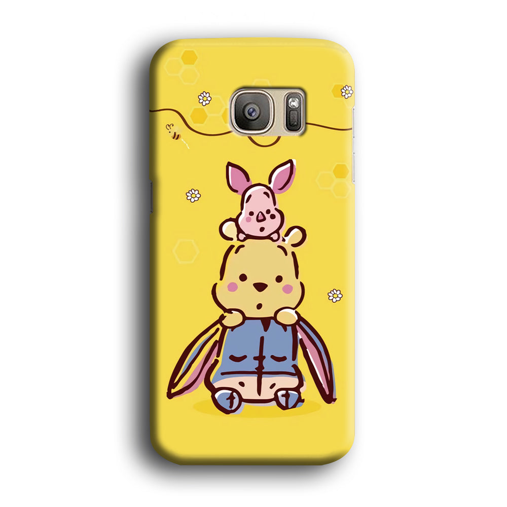 Winnie The Pooh Face of Threes Samsung Galaxy S7 Edge Case