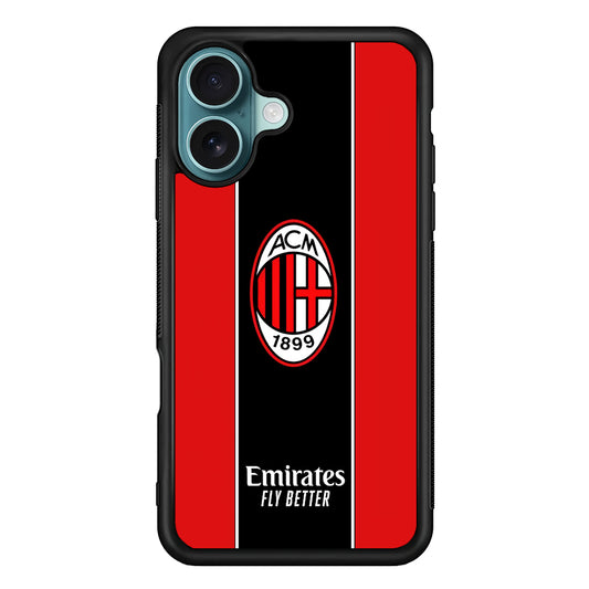 AC Milan Stripe of Jersey iPhone 16 Plus Case