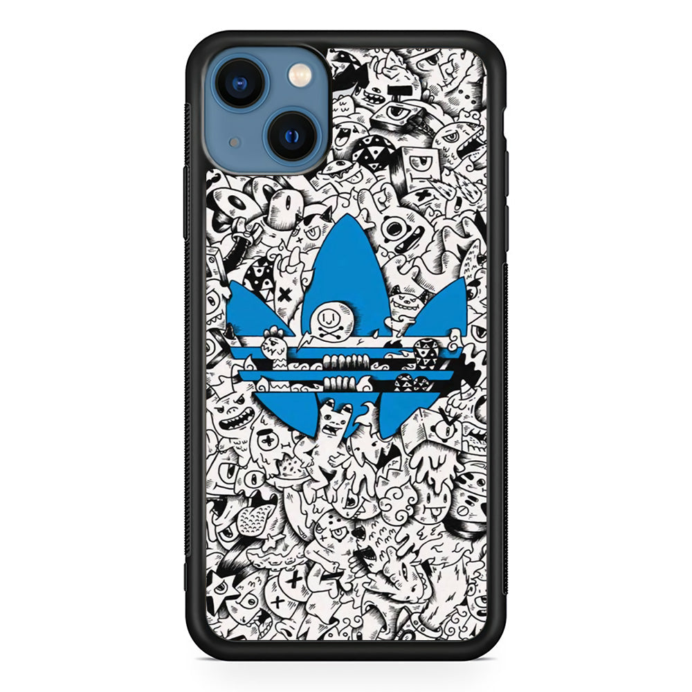 Adidas B&W Doodle iPhone 15 Case - Carneyforia