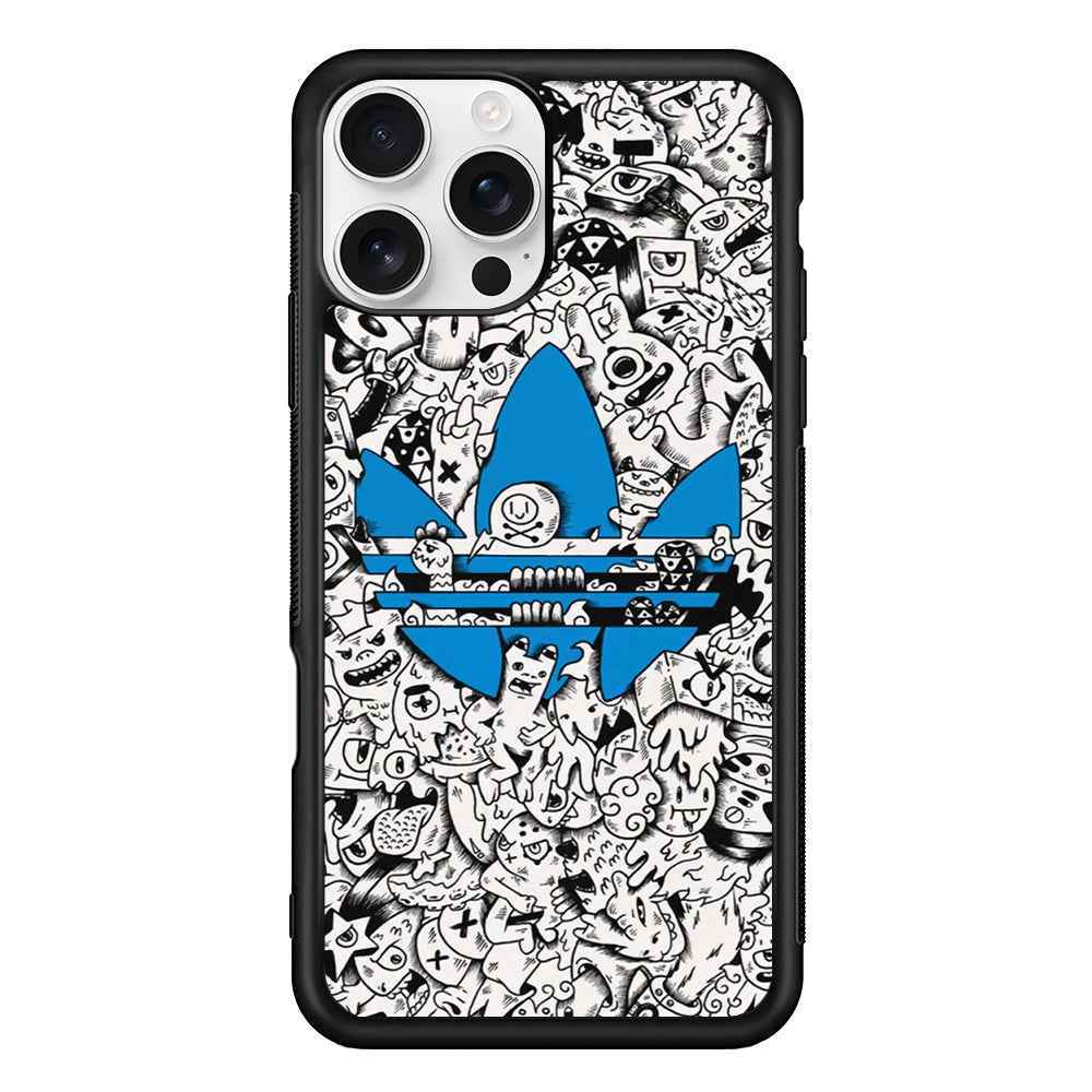 Adidas B&W Doodle iPhone 16 Pro Case