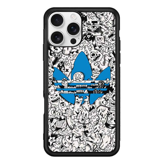 Adidas B&W Doodle iPhone 16 Pro Max Case