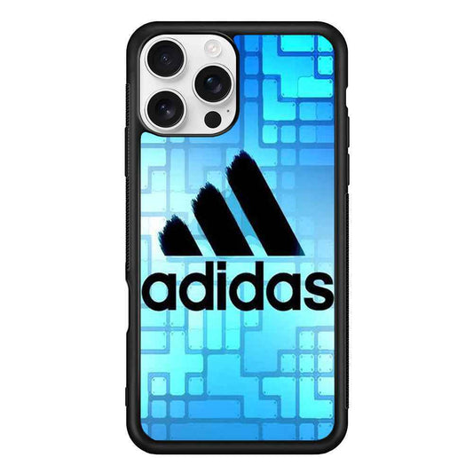 Adidas Logo Blue Abstract iPhone 16 Pro Max Case