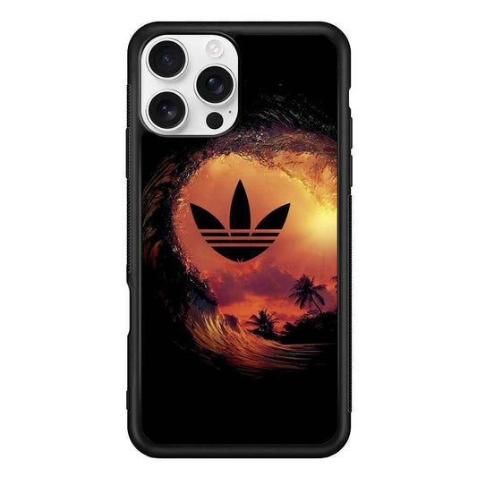 Adidas Logo Wave Sunset iPhone 16 Pro Max Case