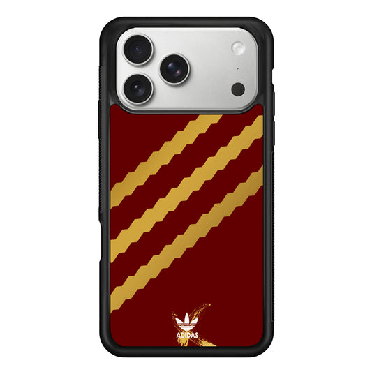 Adidas Stripe Royal Gold Maroon iPhone 17 Pro Max Case