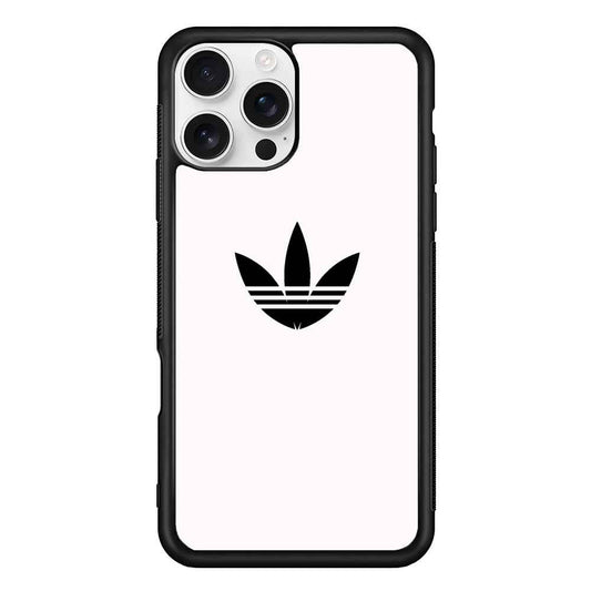 Adidas White Bone Logo Black iPhone 16 Pro Max Case
