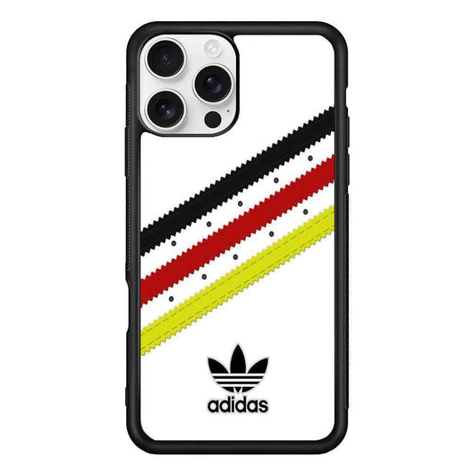 Adidas White Stripe Black Red Yellow iPhone 16 Pro Max Case