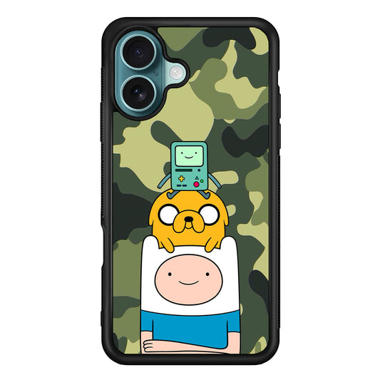 Adventure Time Camo Green iPhone 16 Plus Case