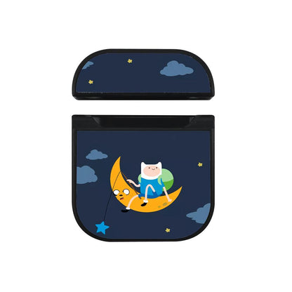 Adventure Time Flinn and The Moon Apple Airpods Case Black