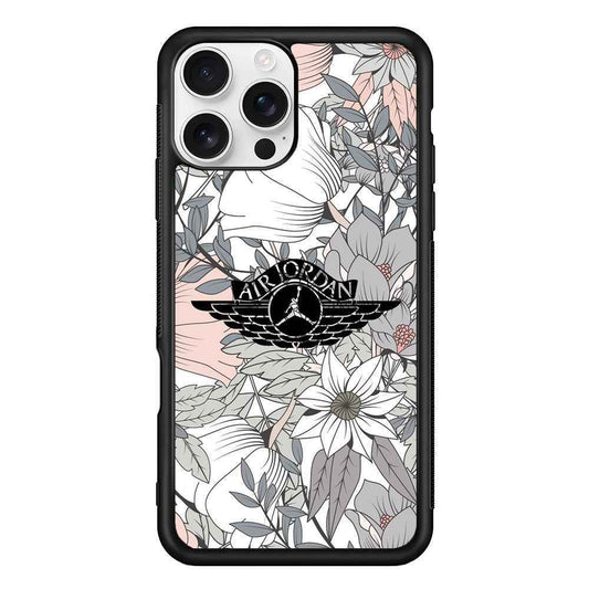 Air Jordan Logo Flower Aesthetic iPhone 16 Pro Max Case