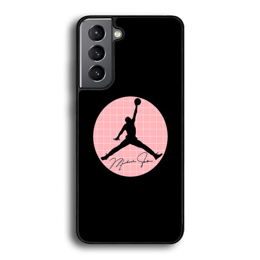 Air Jordan Silhouette Pink Net Samsung Galaxy A16 Case - Carneyforia