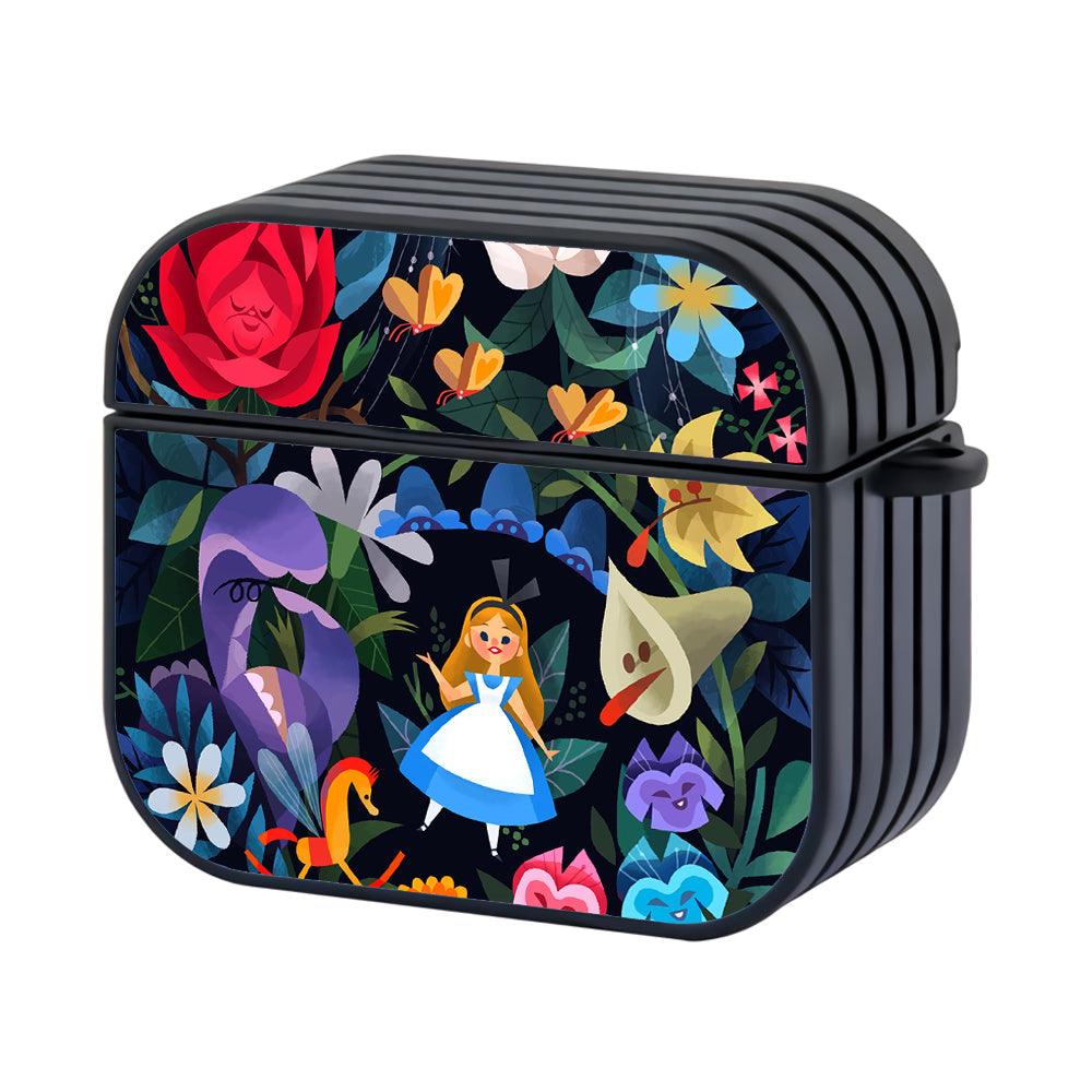 Alice in Wonderland The Flower Garden Apple Airpods 4 Case Black