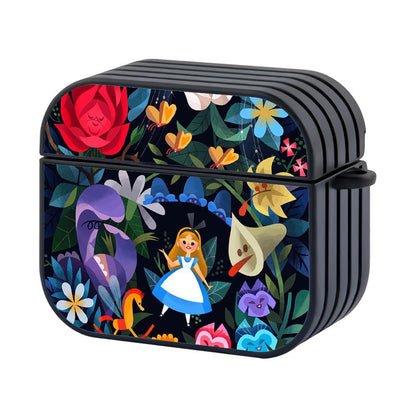Alice in Wonderland The Flower Garden Apple Airpods 4 Case Black