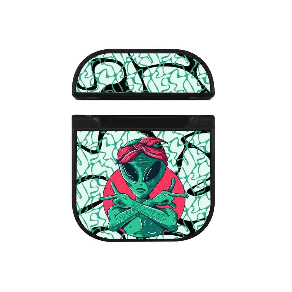 Alien Finger Rap Apple Airpods Case Black