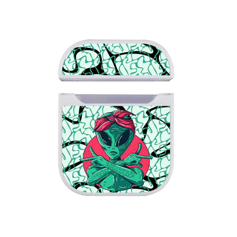 Alien Finger Rap Apple Airpods Case White