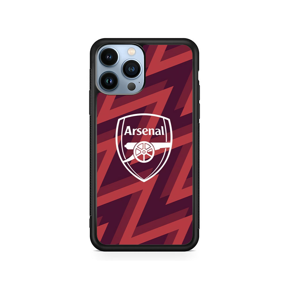 Arsenal Emblem Jersey Pattern iPhone 14 Pro Case