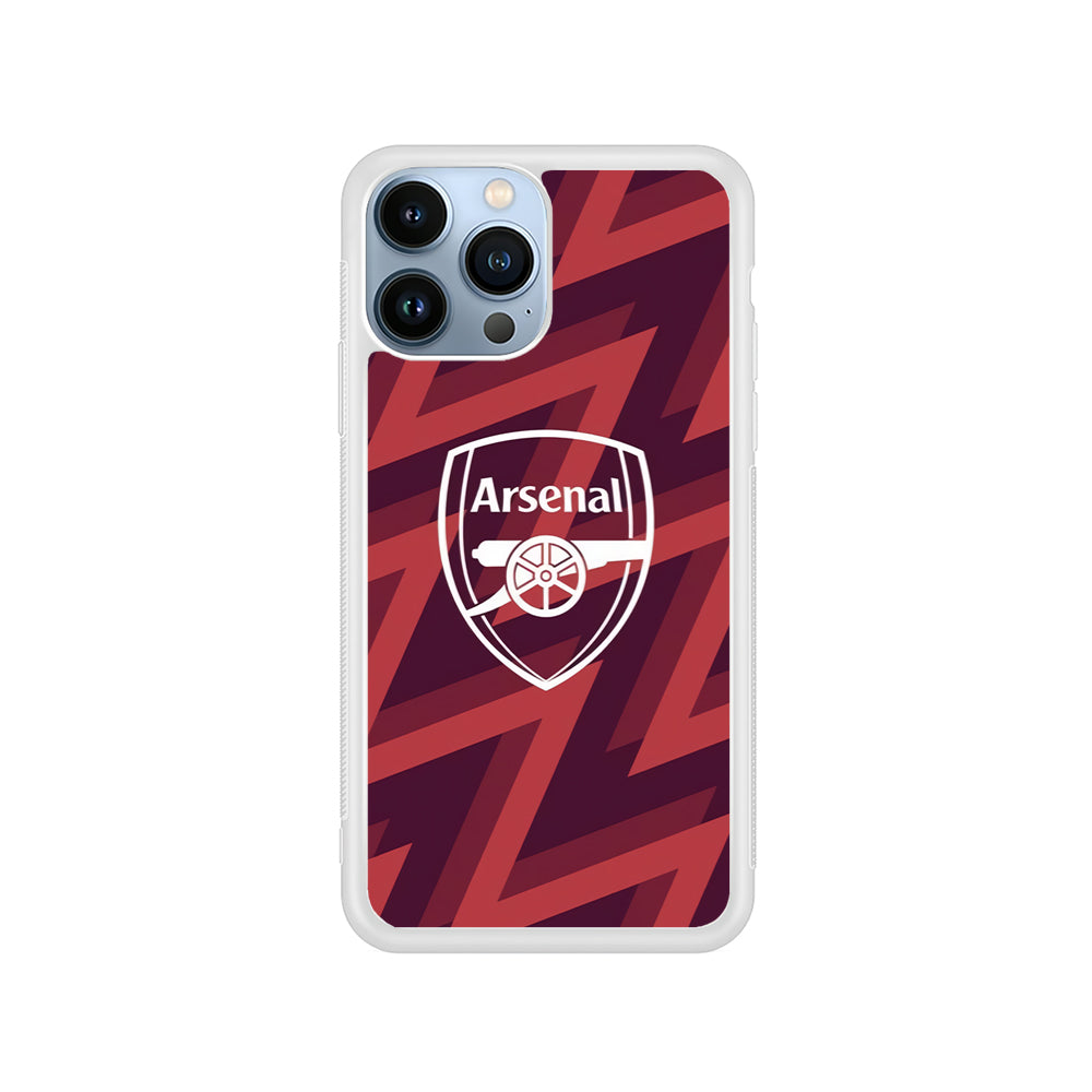 Arsenal Emblem Jersey Pattern iPhone 14 Pro Case