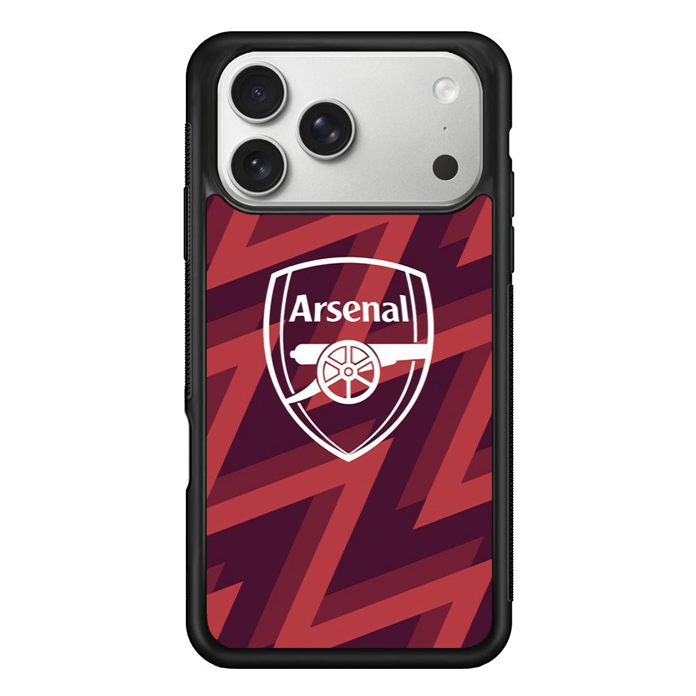 Arsenal Emblem Jersey Pattern iPhone 17 Pro Max Case