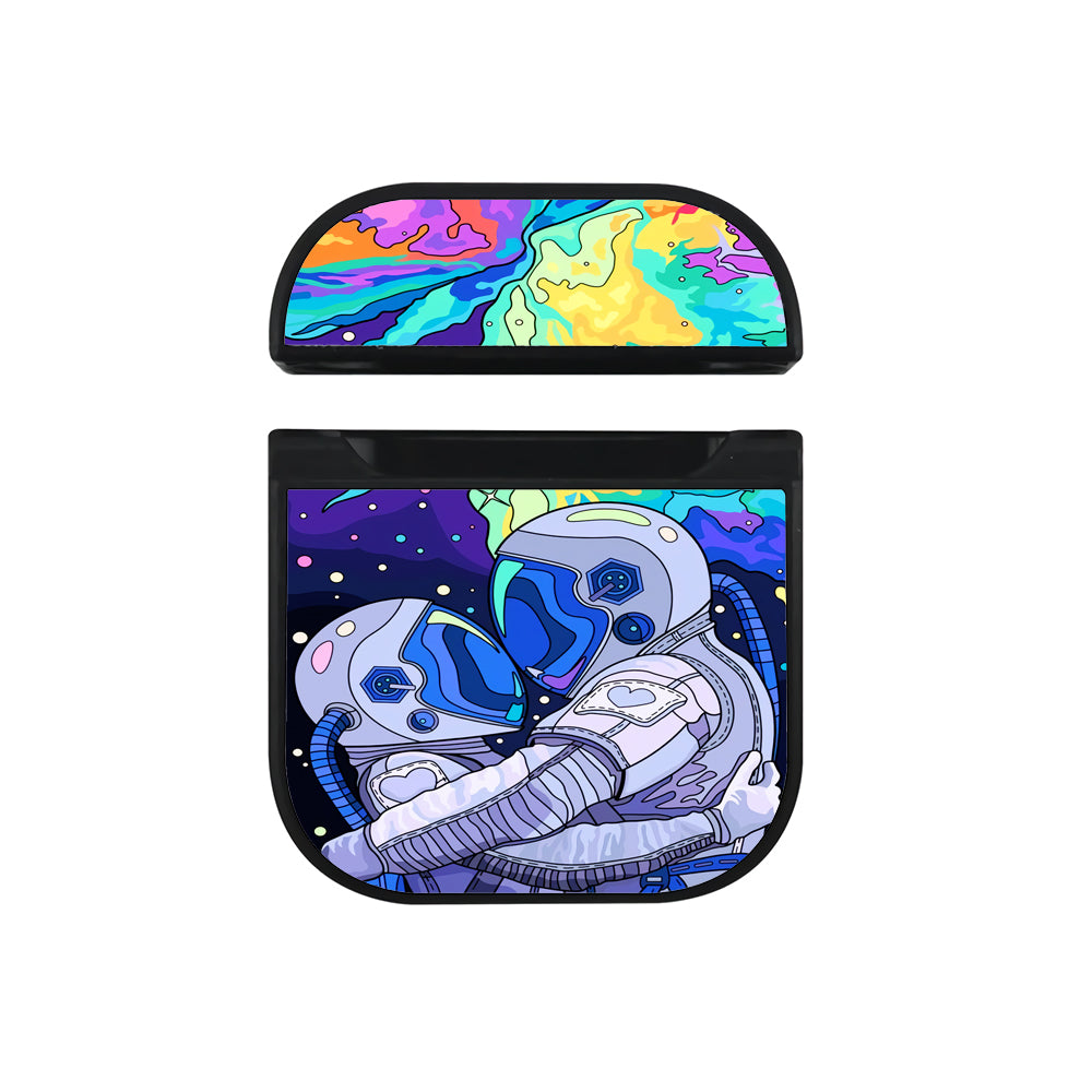 Astronaut Art of Couple Apple Airpods Case Black