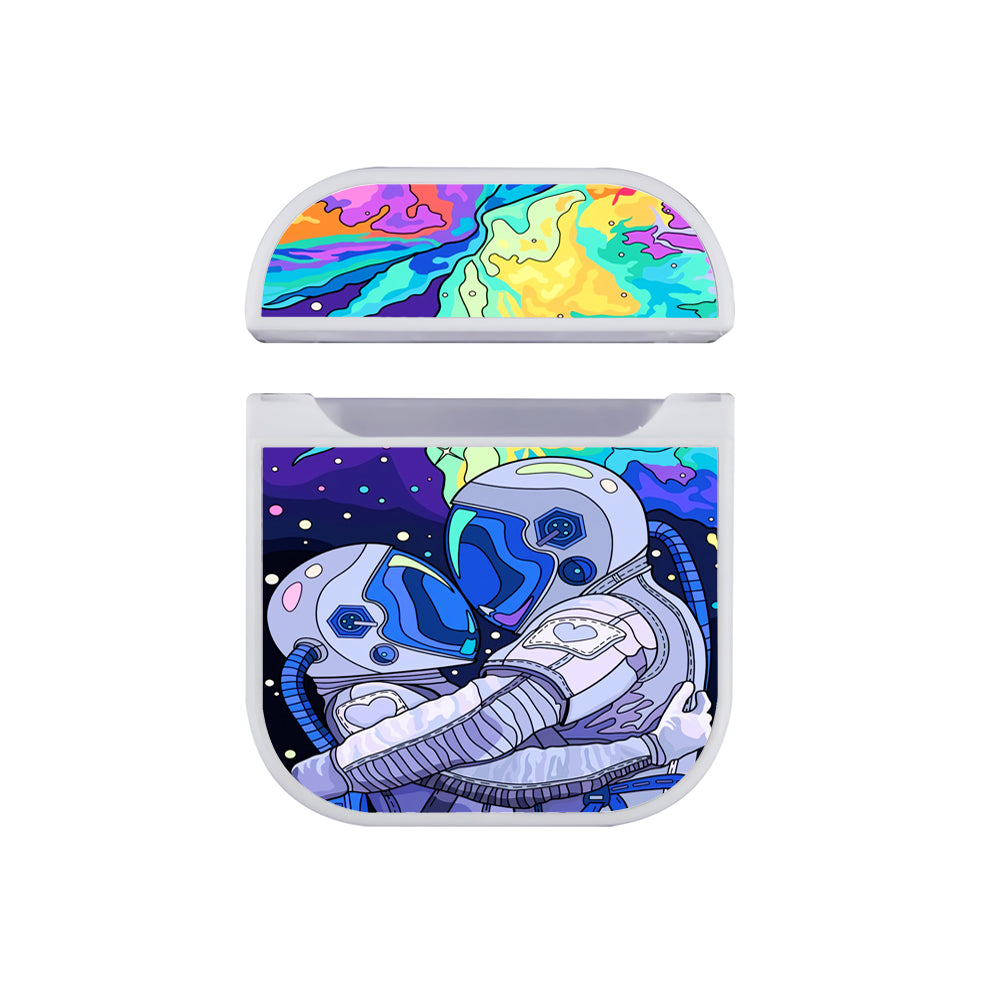 Astronaut Art of Couple Apple Airpods Case White