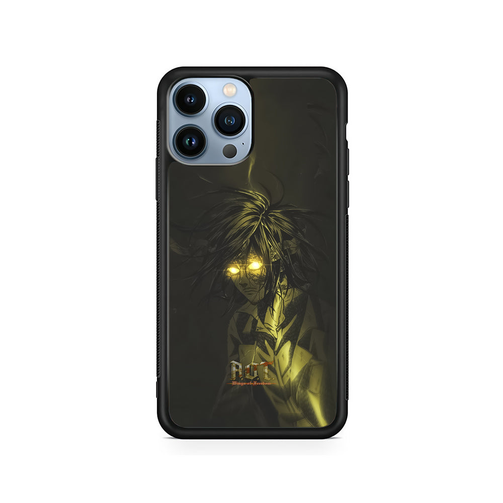 Attack on Titan Flaming Golden Eyes iPhone 15 Pro Max Case