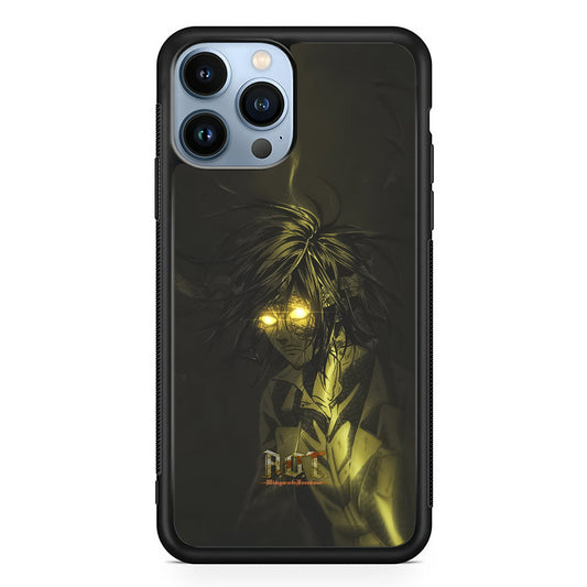 Attack on Titan Flaming Golden Eyes iPhone 15 Pro Case - Carneyforia