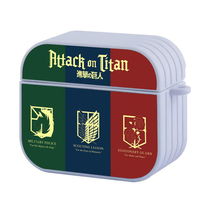 Attack on Titan Police Legion and Guard Apple Airpods 4 Case White