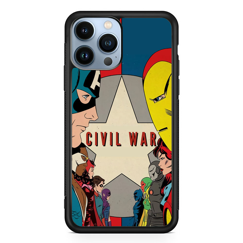 Avengers Civil War Comic iPhone 14 Pro Max Case - Carneyforia