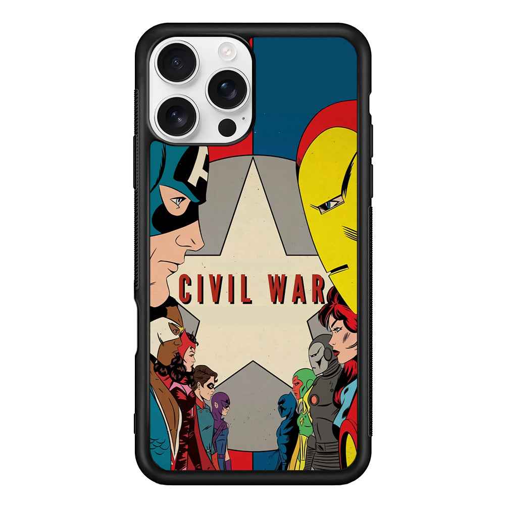Avengers Civil War Comic iPhone 16 Pro Case