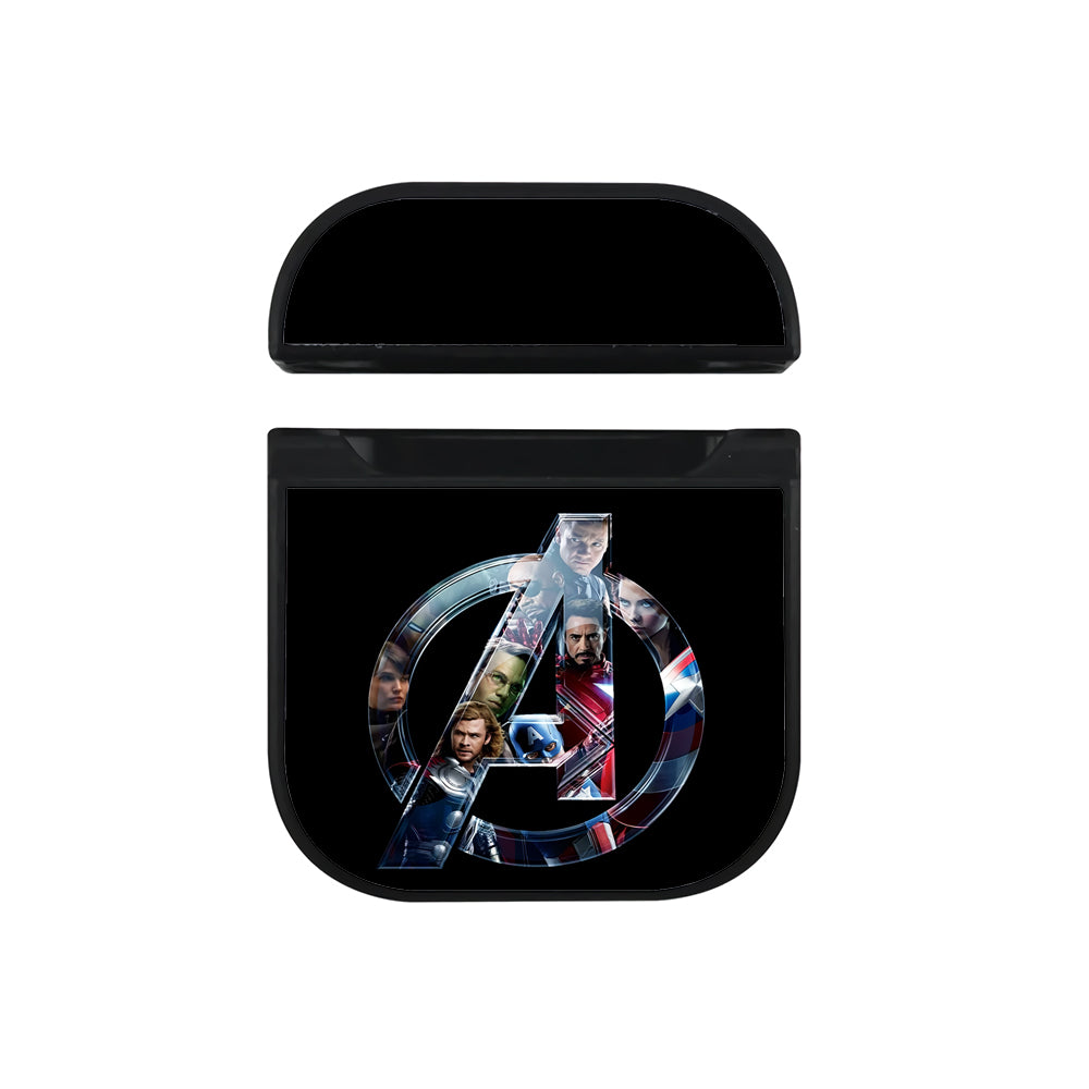Avengers Logo Art Apple Airpods Case Black