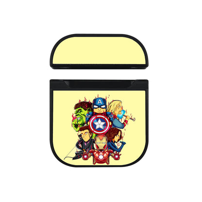 Avengers Squad Cartoon Apple Airpods Case Black