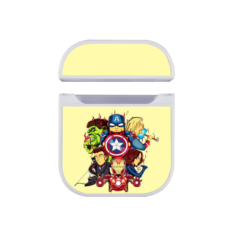 Avengers Squad Cartoon Apple Airpods Case White