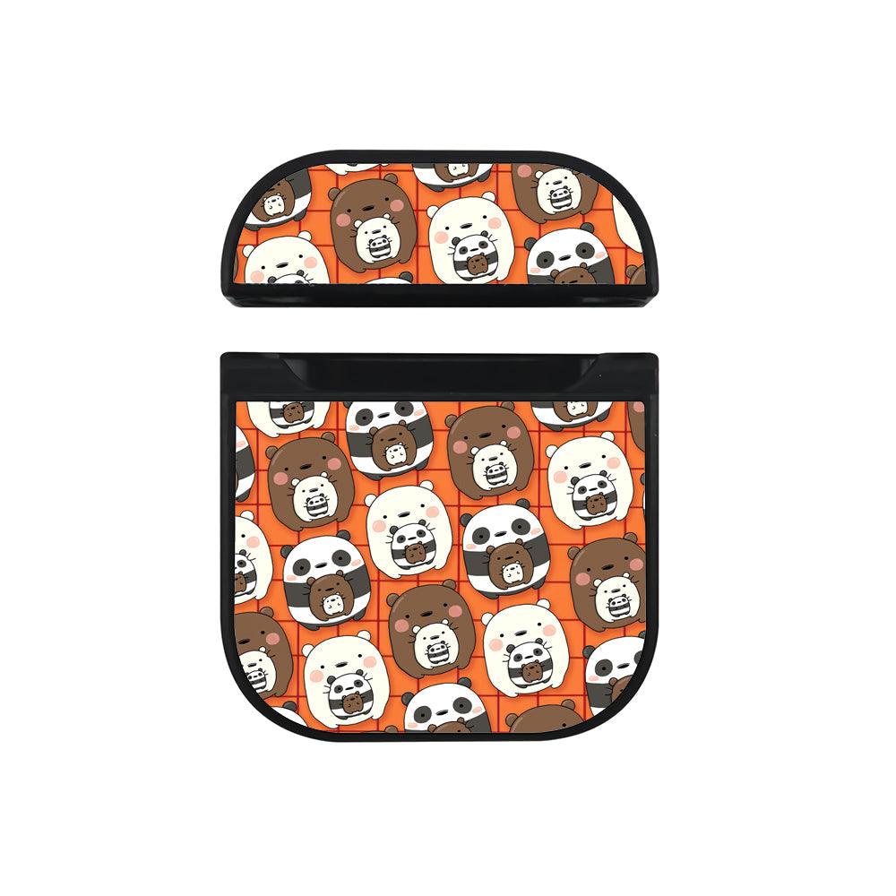 Bare Bears Cute Dolls Apple Airpods Case Black