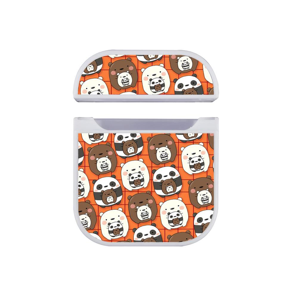 Bare Bears Cute Dolls Apple Airpods Case White