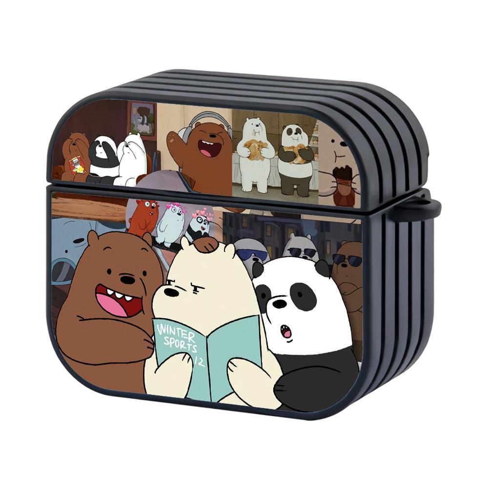 Bare Bears Learning The Winter Sports Apple Airpods 4 Case Black