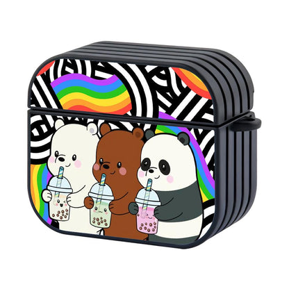 Bare Bears Lovely Drinks Apple Airpods 4 Case Black