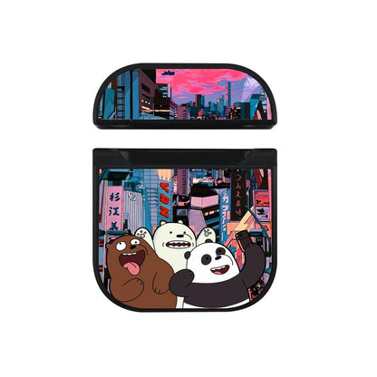 Bare Bears Vacation Abroad Apple Airpods Case Black