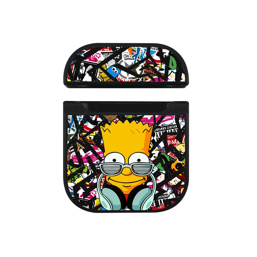 Bart Simpson DJ Composer Apple Airpods Case Black