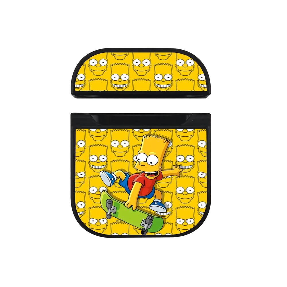 Bart Simpson Skateboarder in Action Apple Airpods Case Black