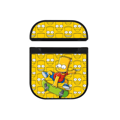 Bart Simpson Skateboarder in Action Apple Airpods Case Black