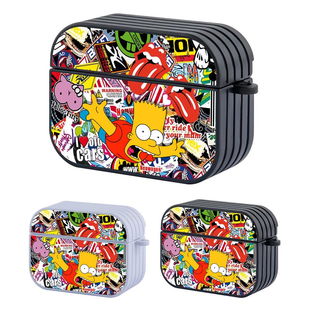 Bart and Wall of Stickers Apple Airpods Pro Case-Carneyforia