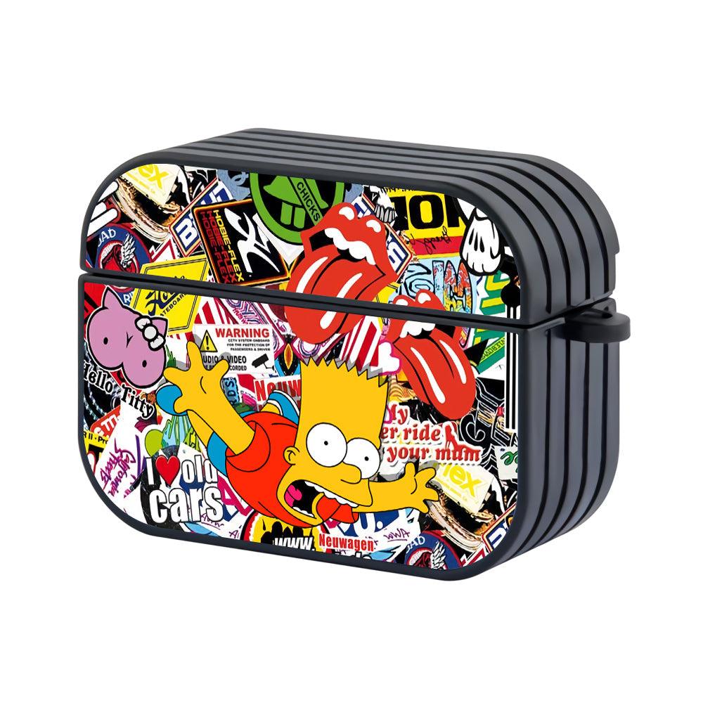 Bart and Wall of Stickers Apple Airpods Pro 2 Case Black