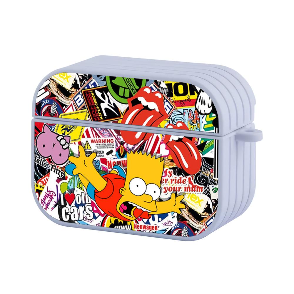 Bart and Wall of Stickers Apple Airpods Pro Case-White-Carneyforia