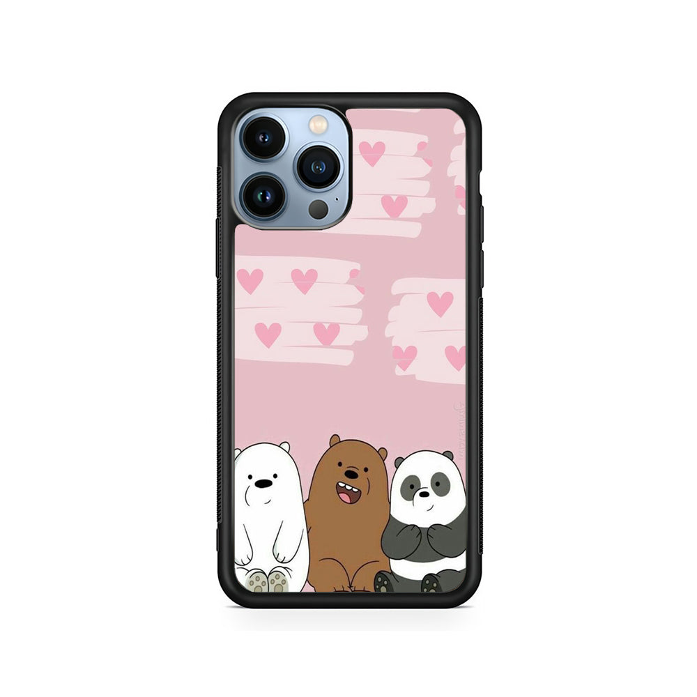 Bear Bare Pink Love iPhone 14 Pro Max Case