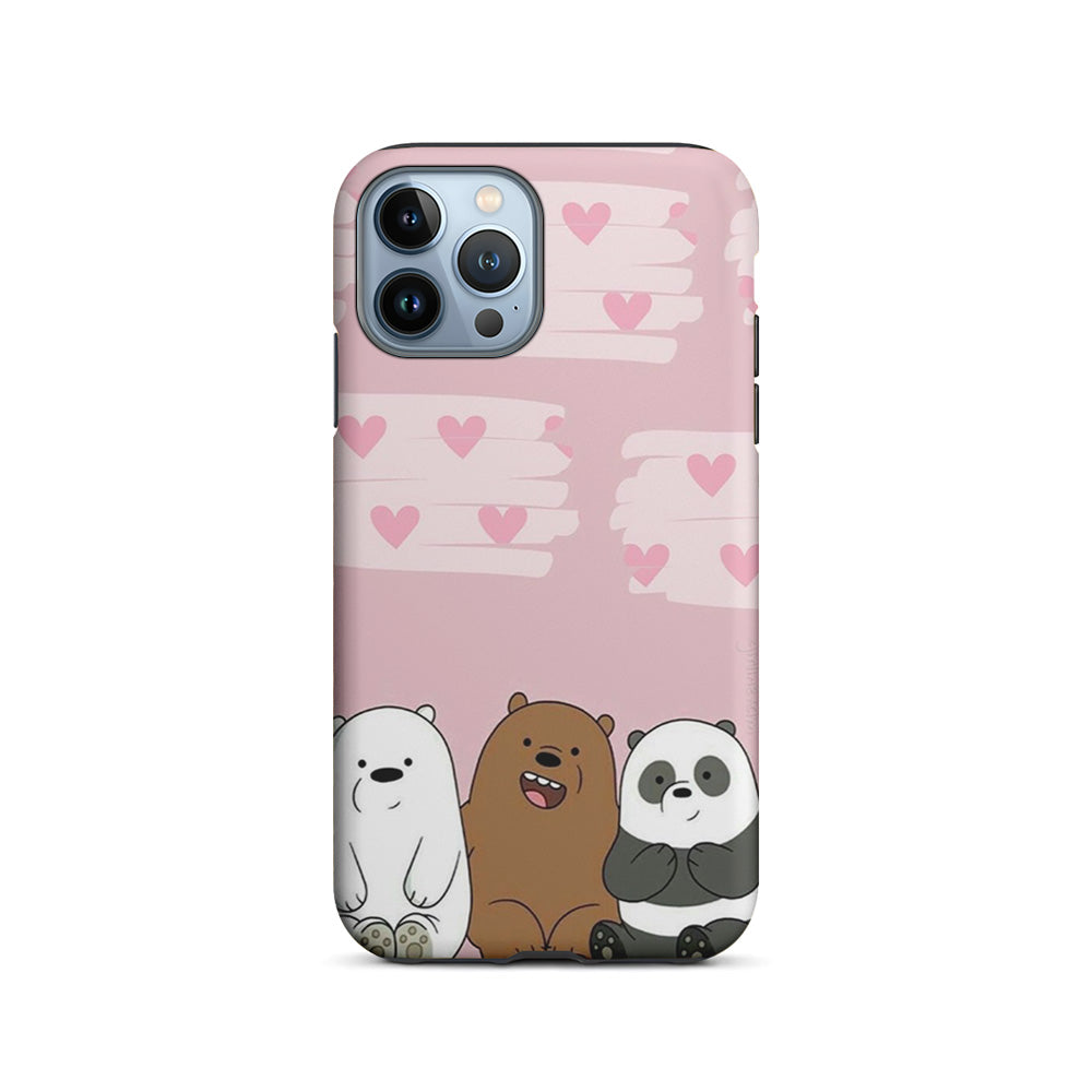 Bear Bare Pink Love iPhone 14 Pro Max Case