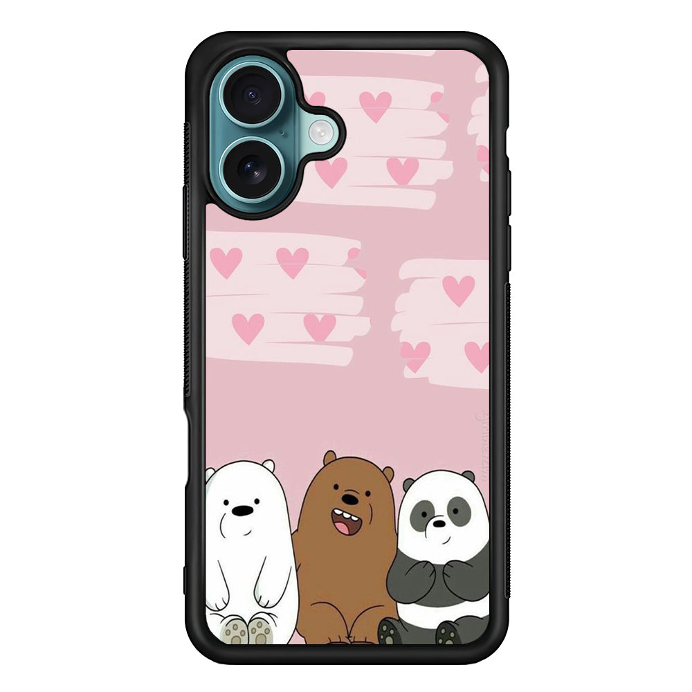 Bear Bare Pink Love iPhone 17 Case