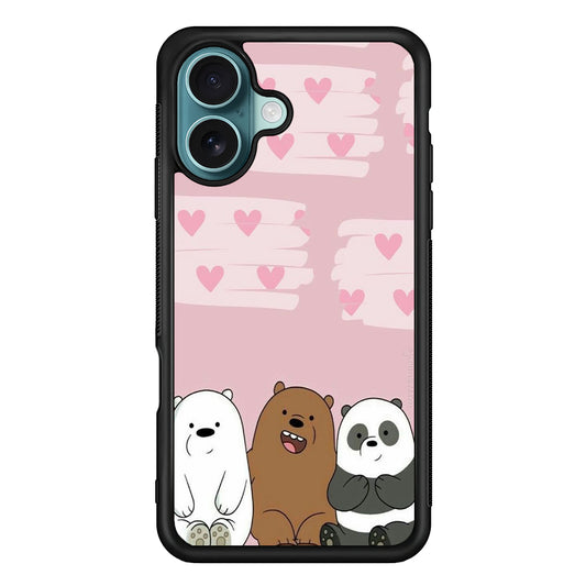 Bear Bare Pink Love iPhone 17 Case
