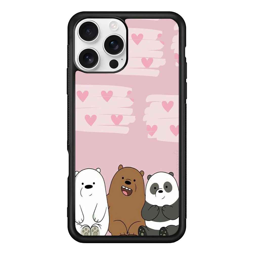 Bear Bare Pink Love iPhone 16 Pro Case