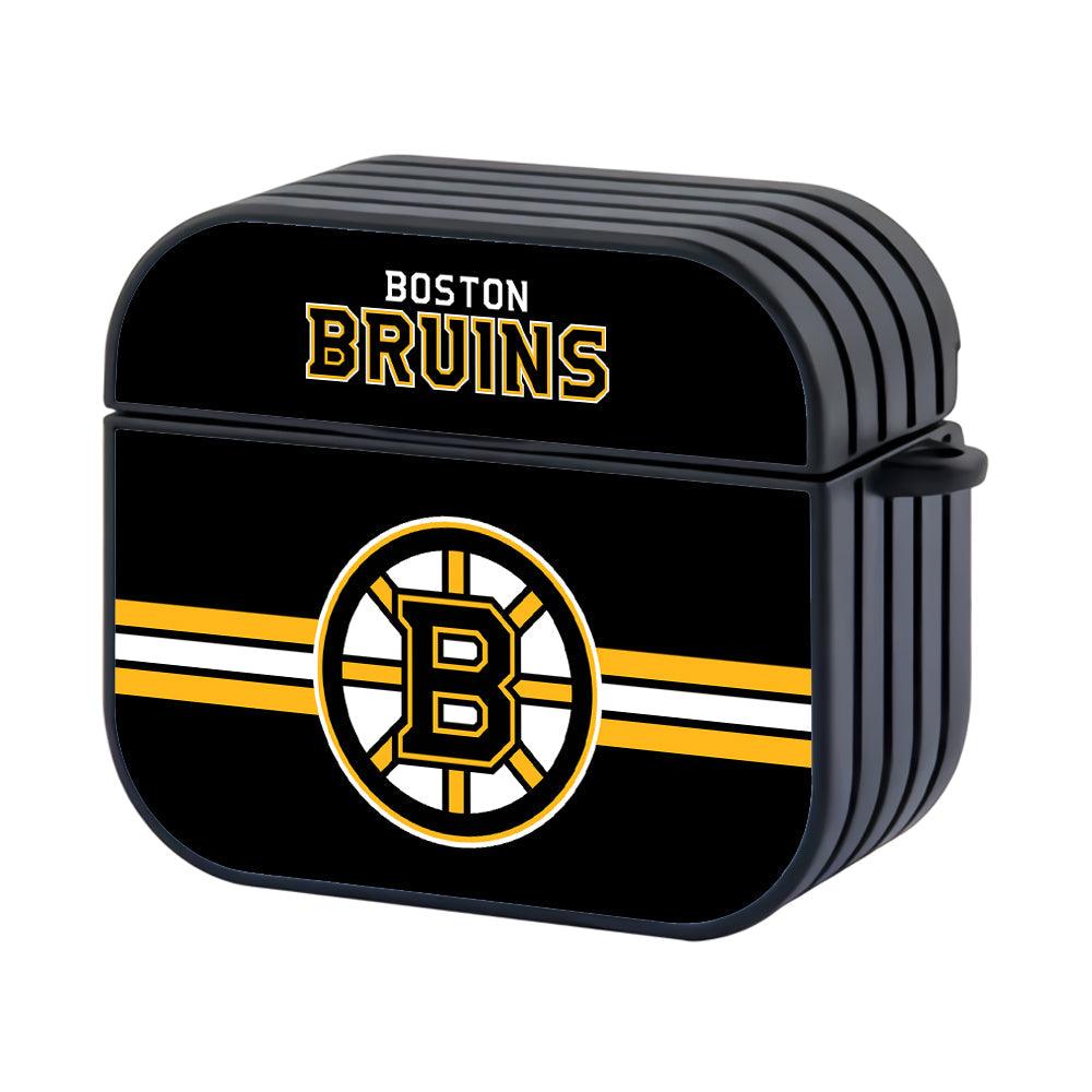 Boston Bruins NHL Black Shape and Shadow Apple Airpods 4 Case Black