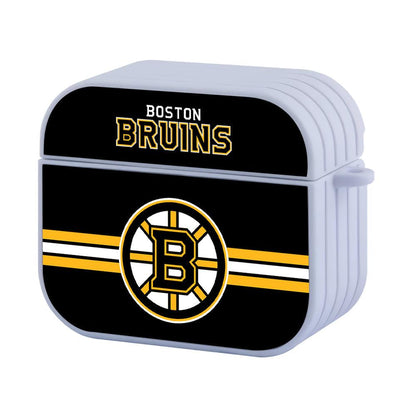 Boston Bruins NHL Black Shape and Shadow Apple Airpods 4 Case White