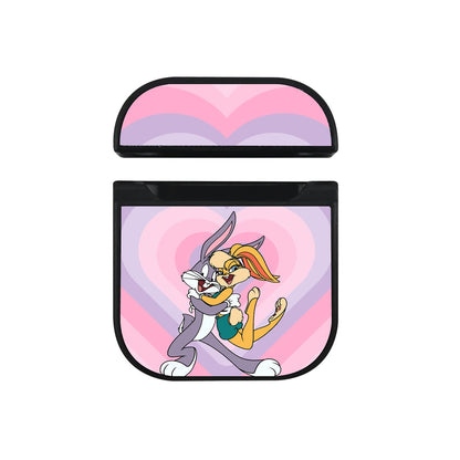 Bugs Bunny Lola Bunny Couple Apple Airpods Case Black